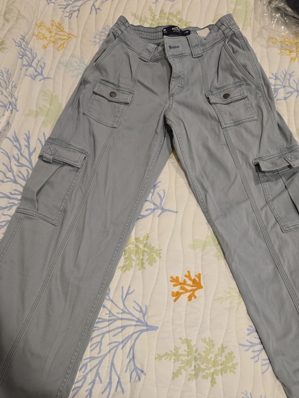 Light Gray Cargo Pants for Women - Relaxed Utility Style